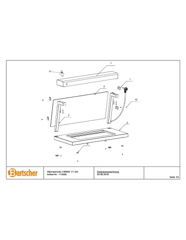 Pièces détachées pour Pont thermique IHR650 1/1 GN marque Bartsher 