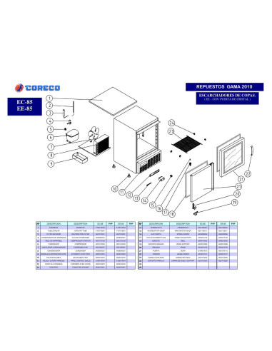 Pièces détachées CORECO EC 85 Annee 2010 