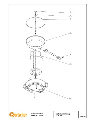 Pièces détachées pour Poêle universelle 37 cm marque Bartsher 