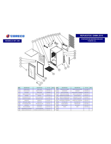 Pièces détachées CORECO RV 180 Annee 2010 