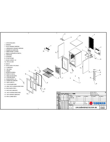 Pièces détachées CORECO RVM 180 Annee 2004 