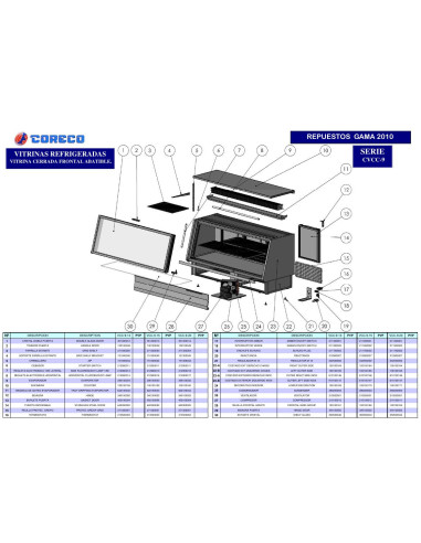 Pièces détachées CORECO VCC9 20 Annee 2010 