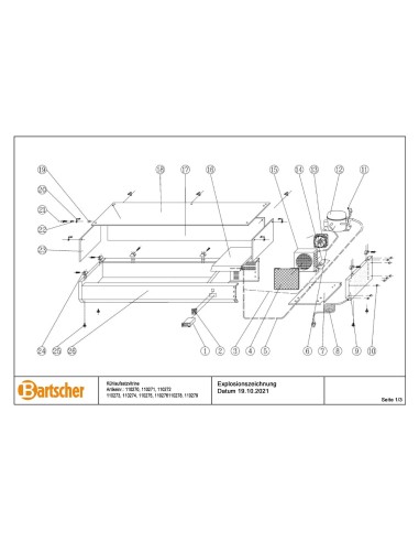 Pièces détachées pour Présentoir réfrigéré GL3-1201 marque Bartsher 