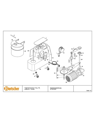 Pièces détachées pour Pétrin 12kg/16L marque Bartsher 