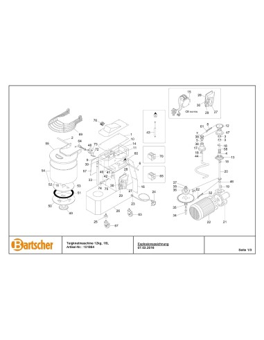 Pièces détachées pour Pétrin 12kg/16L AS marque Bartsher 