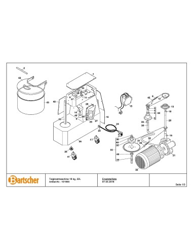 Pièces détachées pour Pétrin 18kg/22L marque Bartsher 