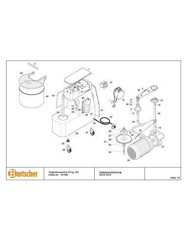 Pièces détachées pour Pétrin 25kg/32L marque Bartsher 