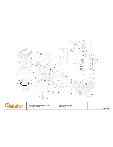 Pièces détachées pour Pétrin 25kg/32L Plus marque Bartsher 