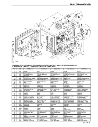 Pièces détachées FOINOX FM 60 GEP Annee 06-2002 