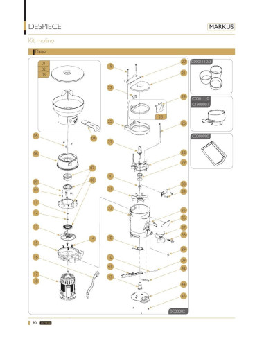 Pièces détachées EXPOBAR COFFEE-GRINDER-KIT-MARKUS 