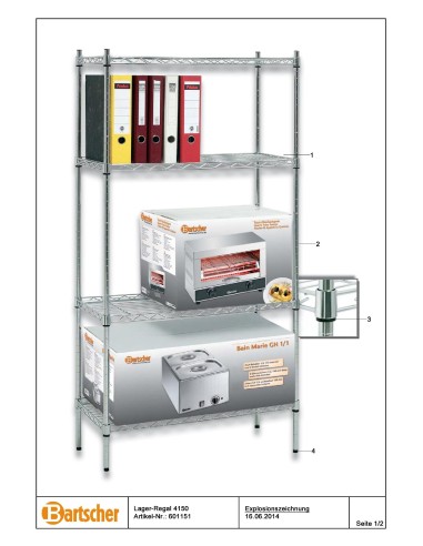 Pièces détachées pour Rayonnage d‘économat 4150 marque Bartsher 