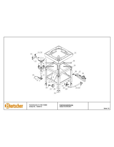 Pièces détachées pour Réchaud sur pieds G-1KB 1K680 marque Bartsher 