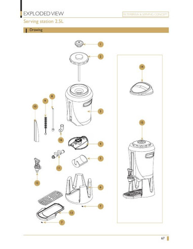 Pièces détachées EXPOBAR Serving-station-2.5L 