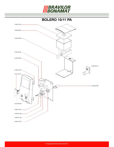 Pièces détachées BRAVILOR BONAMAT Bolero10-PA (-200404) Annee -200404 