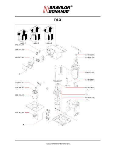 Pièces détachées BRAVILOR BONAMAT RLX86 