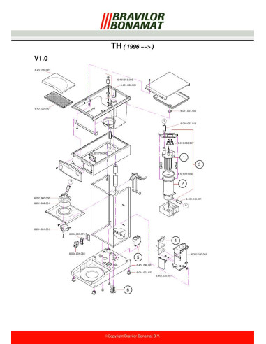 Pièces détachées BRAVILOR BONAMAT TH10 (199601-) Annee 199601- 