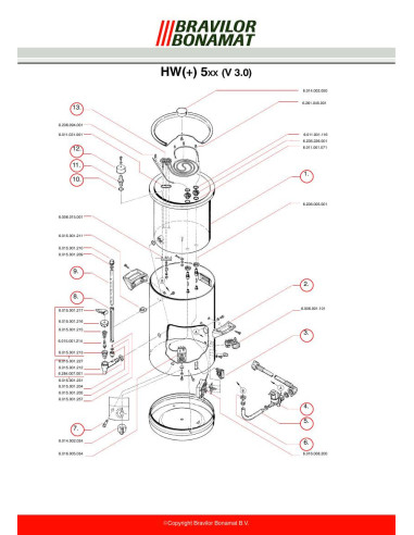 Pièces détachées BRAVILOR BONAMAT HW+520-v.3.0 