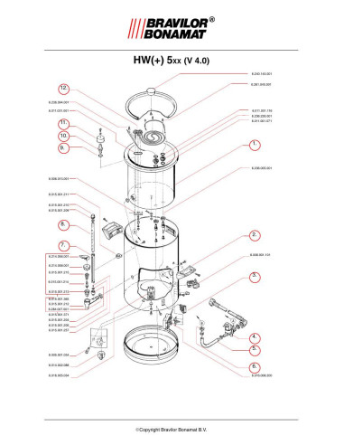 Pièces détachées BRAVILOR BONAMAT HW+505-v.4.0 