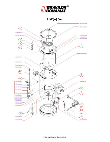 Pièces détachées BRAVILOR BONAMAT HW+505 