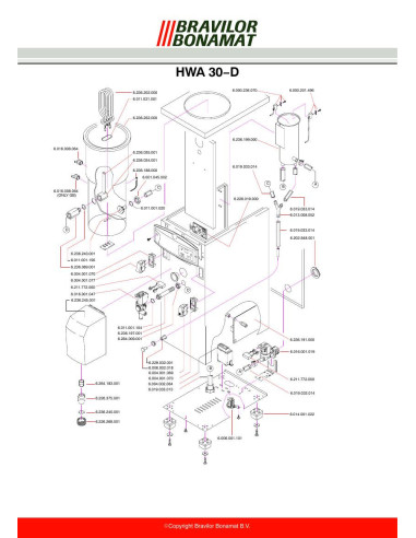 Pièces détachées BRAVILOR BONAMAT HWA30-D 