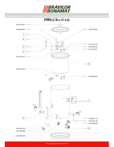 Pièces détachées BRAVILOR BONAMAT HW510-v.5.0 