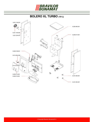 Pièces détachées BRAVILOR BONAMAT BoleroTurboXL-322-10L (200404-) Annee 200404- 