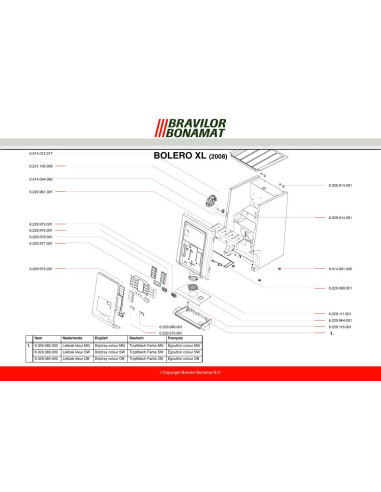 Pièces détachées BRAVILOR BONAMAT BoleroXL-333 (200801-) Annee 200801- 