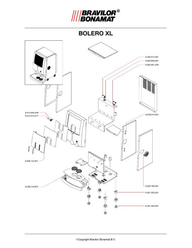 Pièces détachées BRAVILOR BONAMAT BoleroXL32F (-200404) Annee -200404 