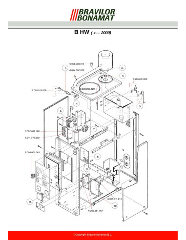 Pièces détachées BRAVILOR BONAMAT B10HW (-200001) Annee -200001 