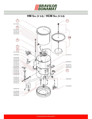 Pièces détachées BRAVILOR BONAMAT HM520-v.3.0 