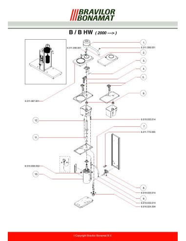 Pièces détachées BRAVILOR BONAMAT B20 (200001-) Annee 200001- 