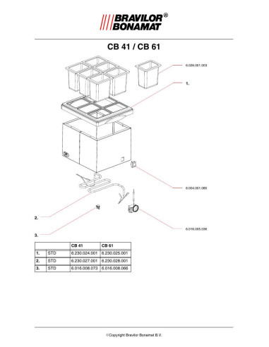 Pièces détachées BRAVILOR BONAMAT CB61 