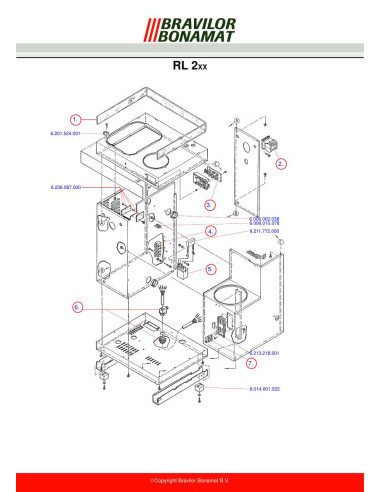 Pièces détachées BRAVILOR BONAMAT RL211-1N 