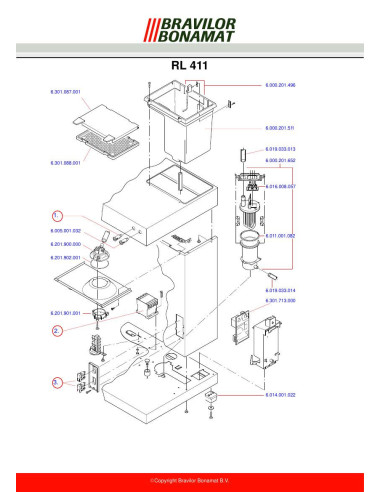 Pièces détachées BRAVILOR BONAMAT RL411-1N 