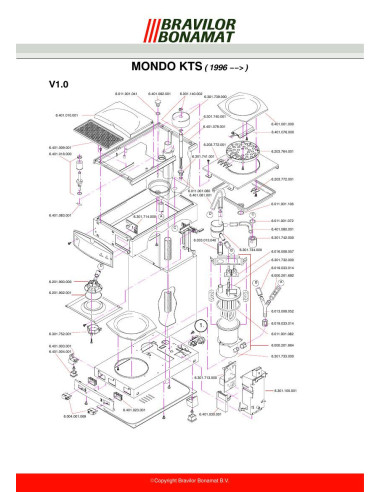 Pièces détachées BRAVILOR BONAMAT MondoTwin-KTS-400V3N (199601-) Annee 199601- 