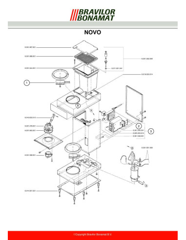 Pièces détachées BRAVILOR BONAMAT Novo (-199601) Annee -199601 