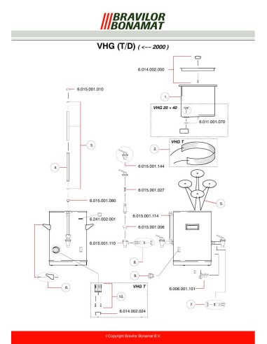 Pièces détachées BRAVILOR BONAMAT VHG40T (-200001) Annee -200001 
