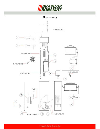 Pièces détachées BRAVILOR BONAMAT B20 (-200001) Annee -200001 