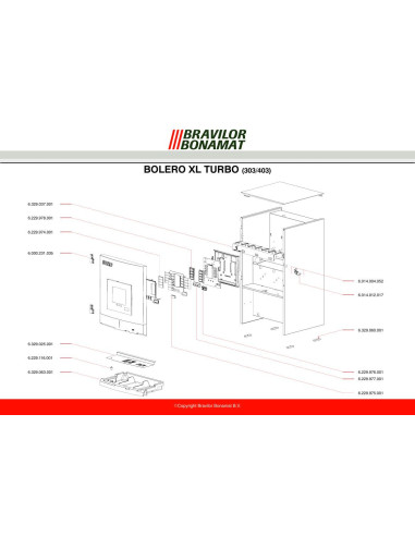 Pièces détachées BRAVILOR BONAMAT BoleroTurboXL-303 (200404-) Annee 200404- 