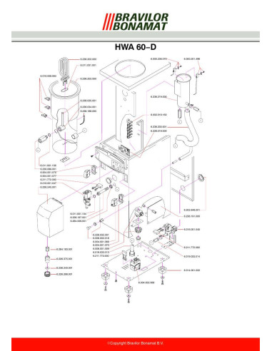 Pièces détachées BRAVILOR BONAMAT HWA60-D 