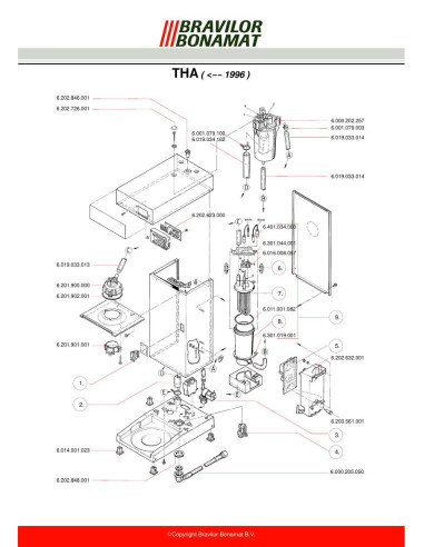 Pièces détachées BRAVILOR BONAMAT THA20 (-199601) Annee -199601 