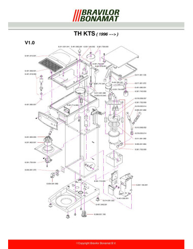 Pièces détachées BRAVILOR BONAMAT TH10-KTS (199601-) Annee 199601- 