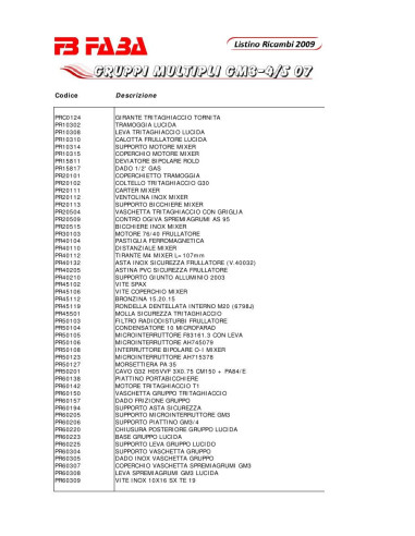 Pièces détachées FB FABA GM3-4-S-07 Annee 2009 