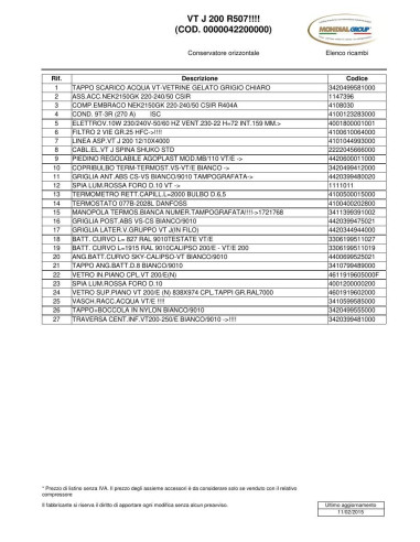 Pièces détachées FRAMEC VTJ 200 R507 Annee 2015 