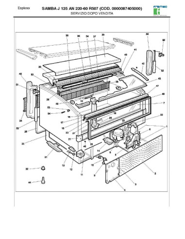 Pièces détachées FRAMEC SAMBA J 125 AN 220 60 R507 Annee 2007 