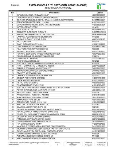 Pièces détachées FRAMEC EXPO 430 NV J E C R507 Annee 2007 