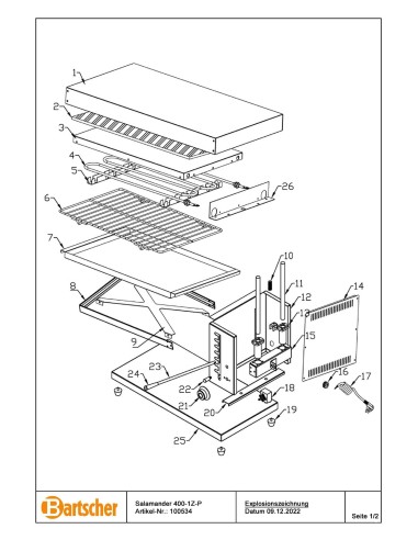 Pièces détachées pour Salamandre 400-1Z-P marque Bartsher 