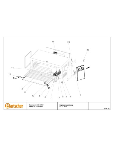 Pièces détachées pour Salamandre 401-1Z-W marque Bartsher 