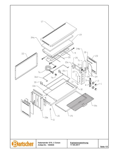 Pièces détachées pour Salamandre 600-2Z marque Bartsher 