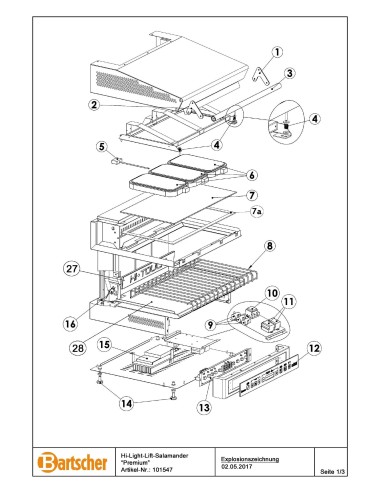 Pièces détachées pour Salamandre Hi-Light-Lift "Premium" marque Bartsher 